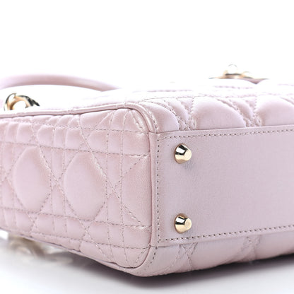 Christian Dior Metallic Lambskin Cannage Mini Lady Dior Lotus 8 of 9