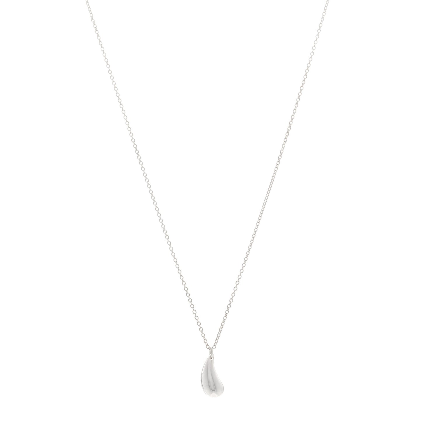 Sterling Silver 12mm Elsa Peretti Teardrop Pendant Necklace