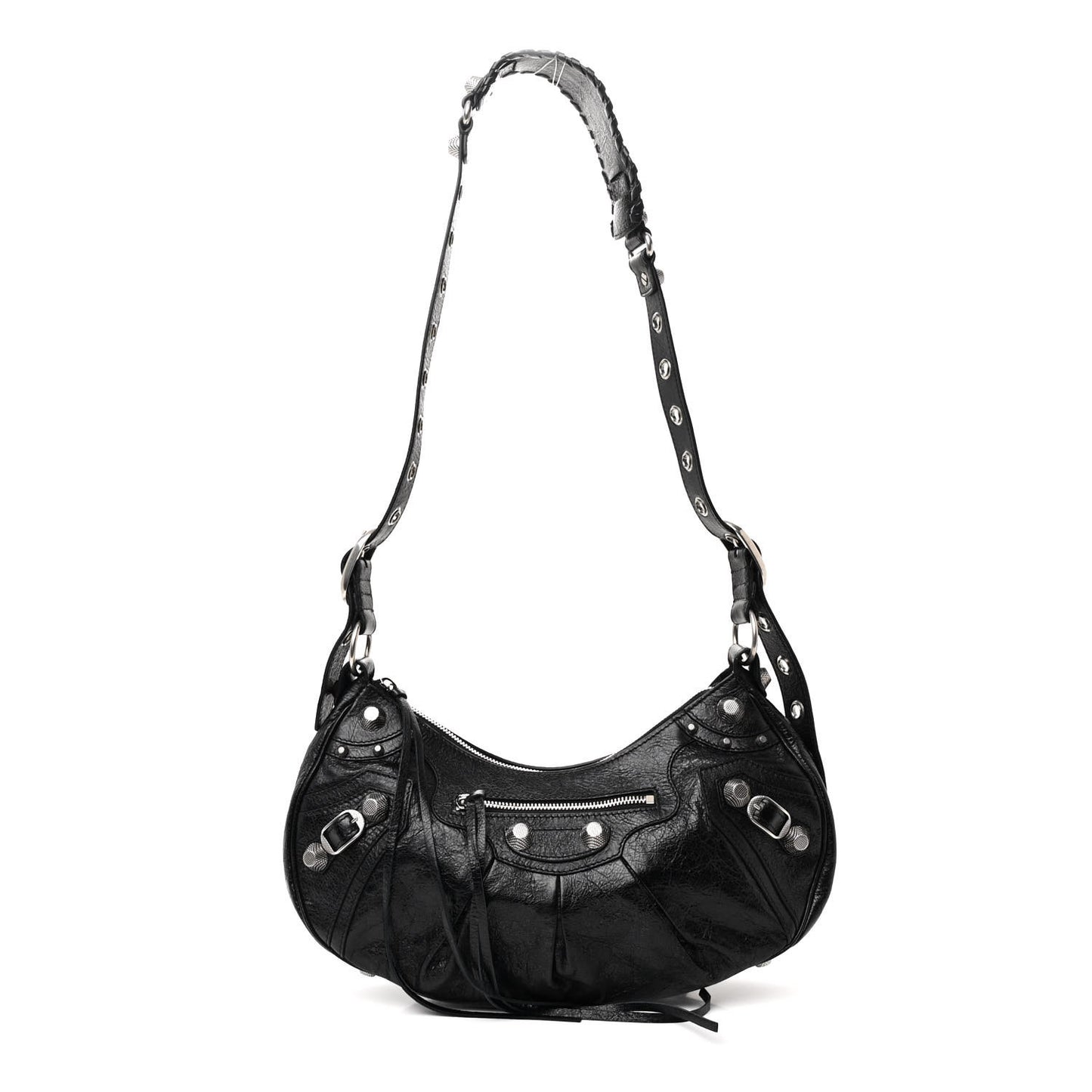 Agneau Arena Small Le Cagole Shoulder Bag Black