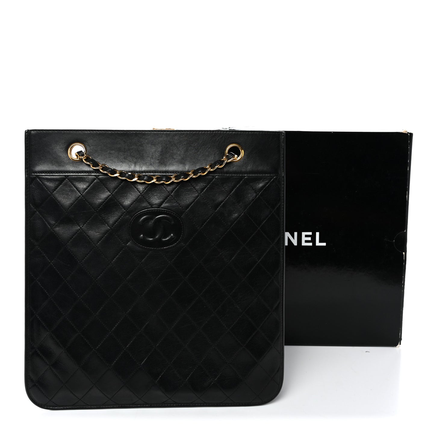 Lambskin Quilted CC Shoulder Bag Black