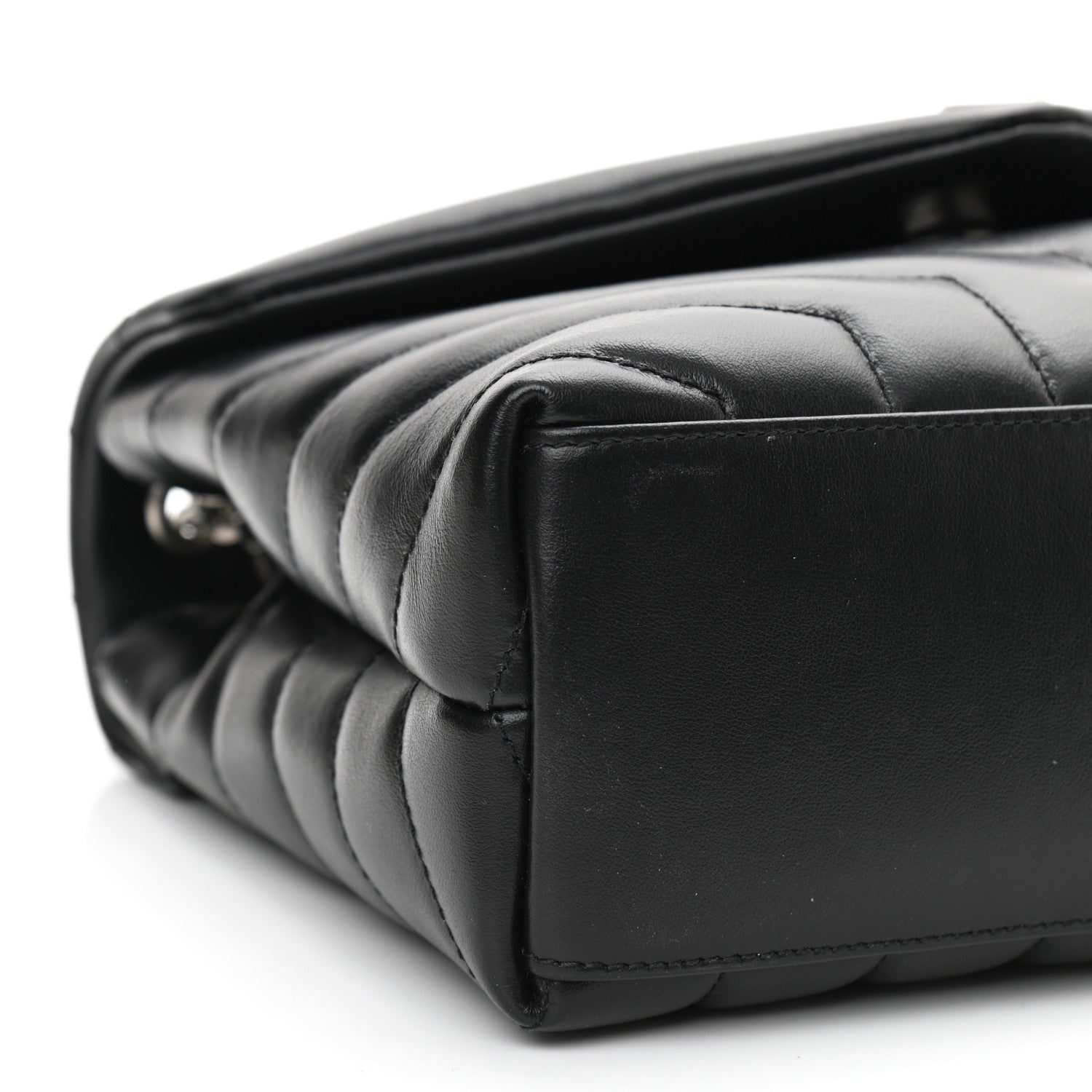 Saint Laurent Calfskin Y Quilted Monogram Small Loulou Chain Satchel Black 10 of 11