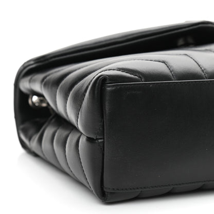 Saint Laurent Calfskin Y Quilted Monogram Small Loulou Chain Satchel Black 10 of 11
