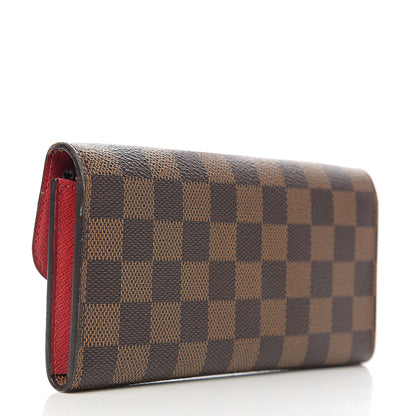 Louis Vuitton Damier Ebene Emilie Wallet Red 2 of 7