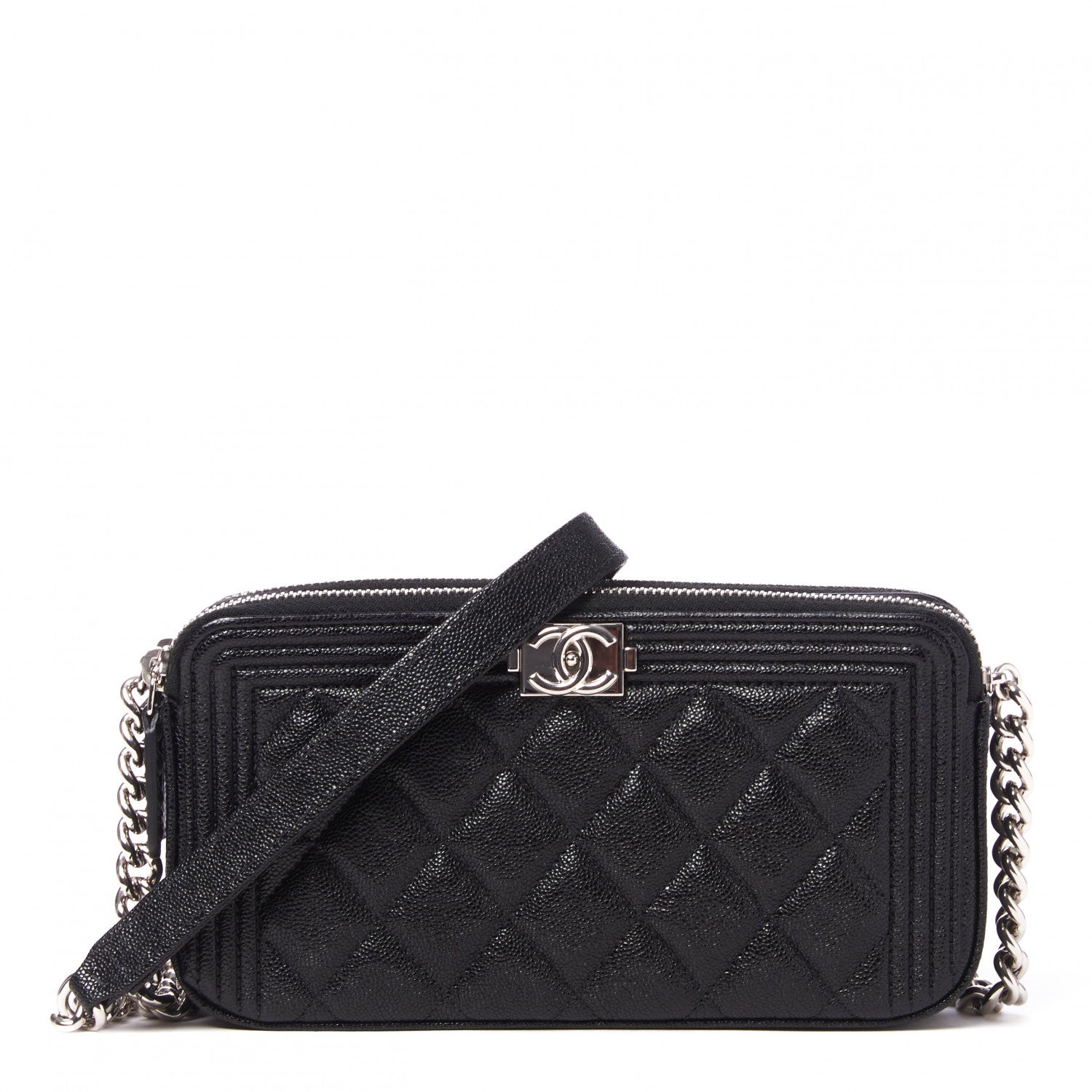 Chanel Caviar Quilted Small Boy Clutch With Chain Black 1 of 10