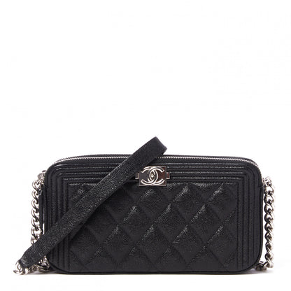 Chanel Caviar Quilted Small Boy Clutch With Chain Black 1 of 10