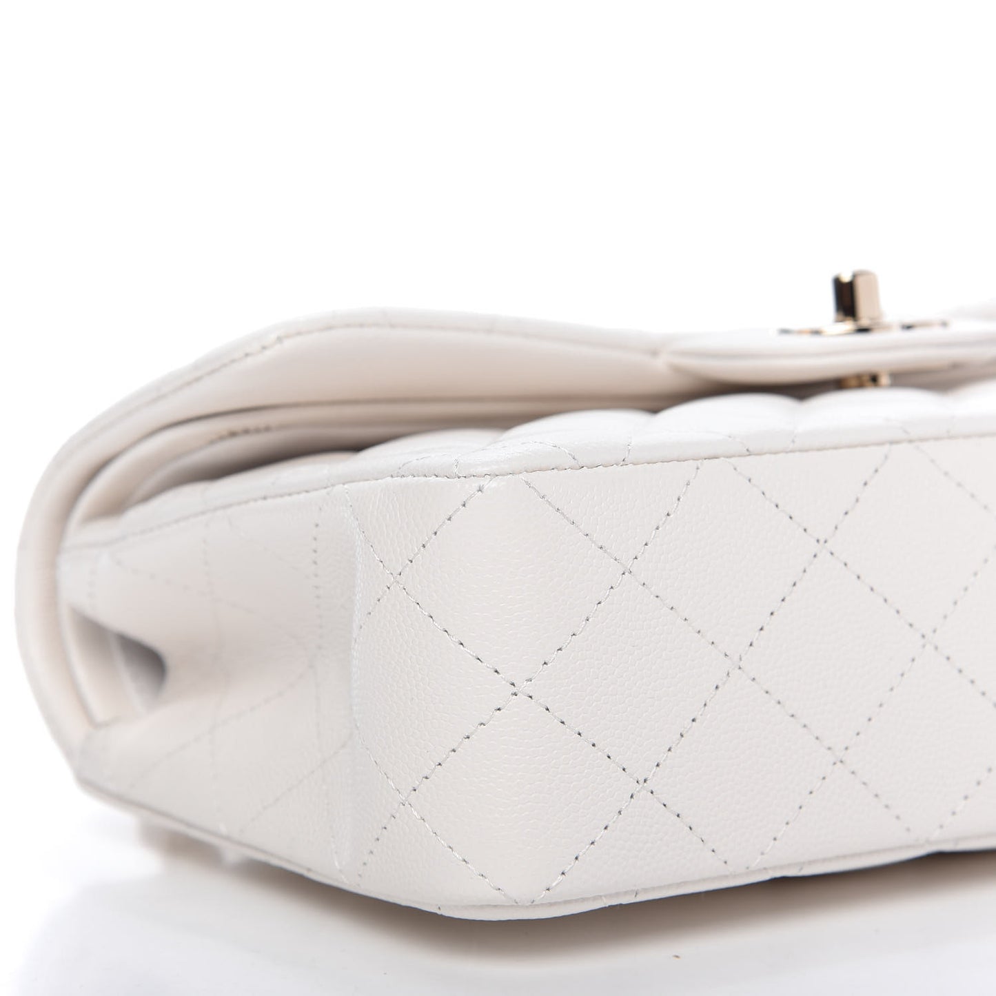 Caviar Quilted Small Double Flap White