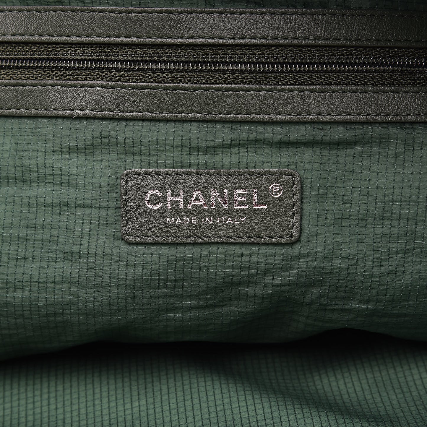 Nylon Quilted CC Backpack Green White