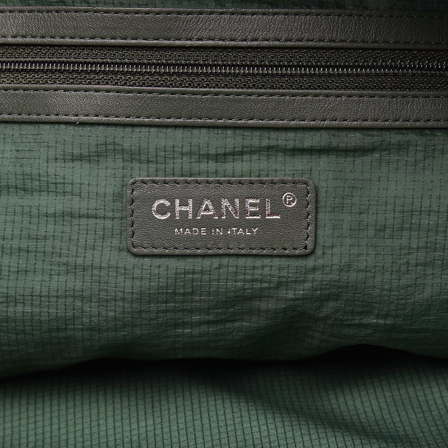 Chanel Nylon Quilted CC Backpack Green White 6 of 12