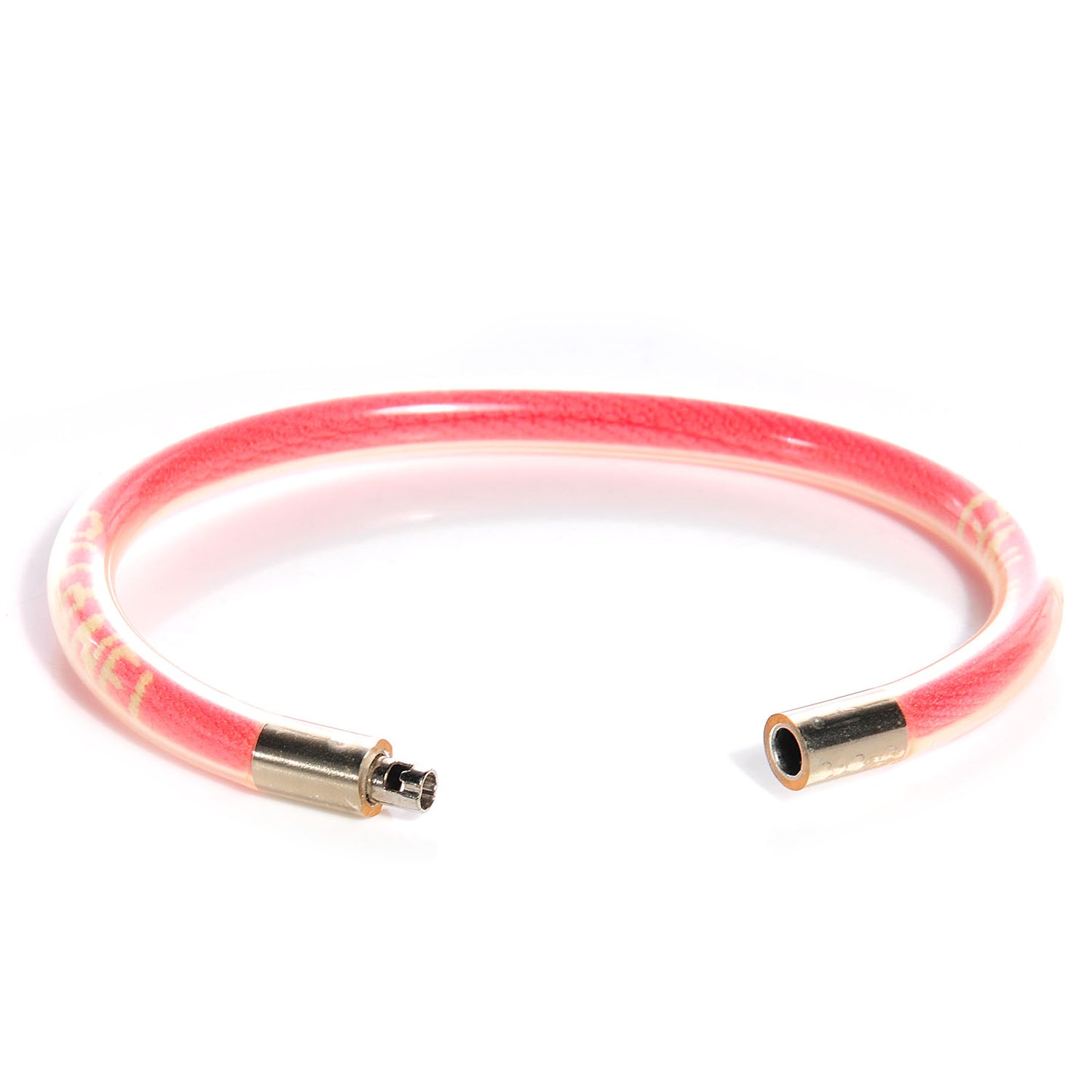 PVC Logo Snap Bracelet Pink