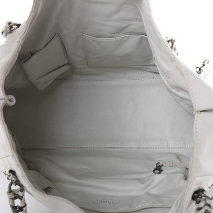 Chanel Calfskin Large East West Modern Chain Tote White 4 of 23