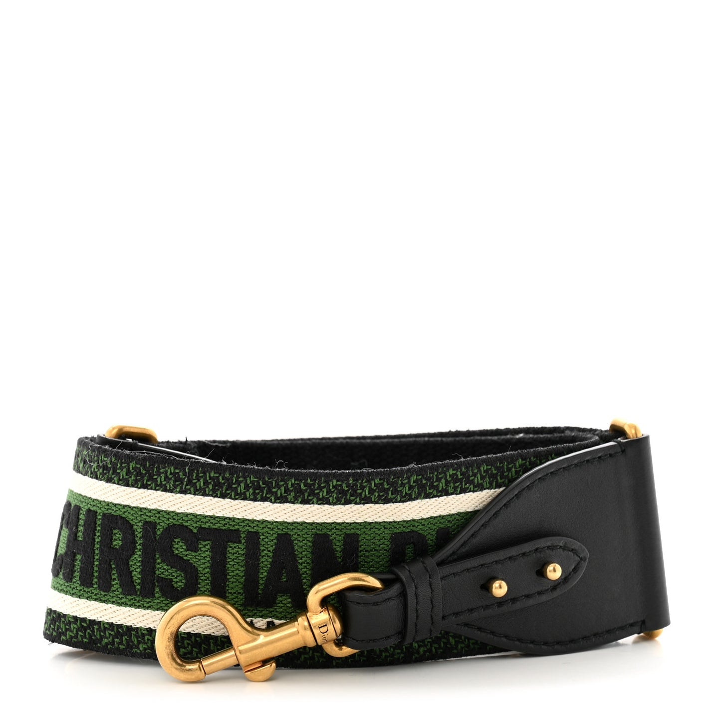 Canvas Embroidered Shoulder Strap Green