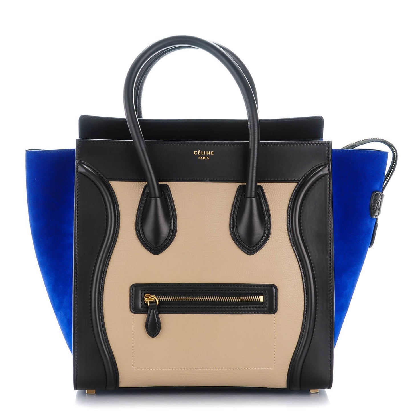Textured Calfskin Mini Tri-Color Luggage Sand