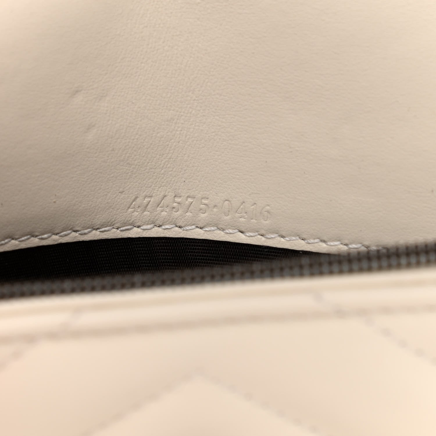 Gucci Calfskin Matelasse GG Marmont Chain Wallet Mystic White 12 of 17