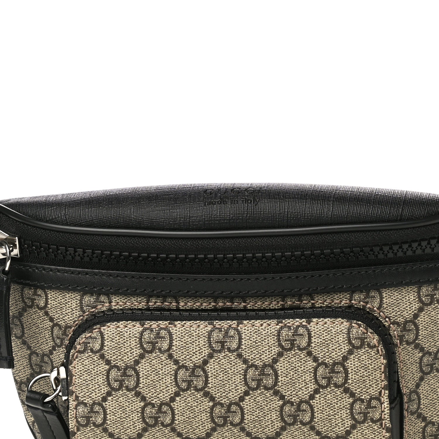 Gucci GG Supreme Monogram Belt Bag Black 8 of 12