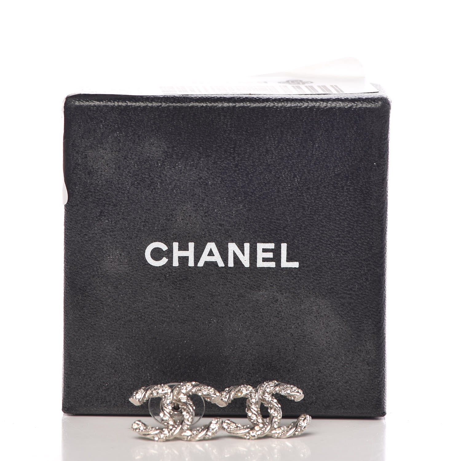 Chanel Crystal CC Twisted Earrings Silver 5 of 5