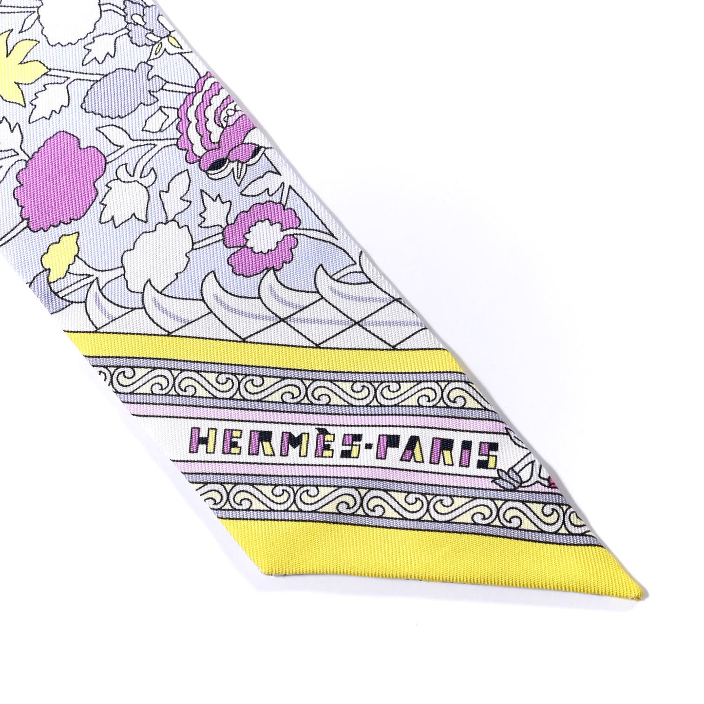 Silk Tapis Persans Twilly Rose Gris Bleuete Jaune Soufre