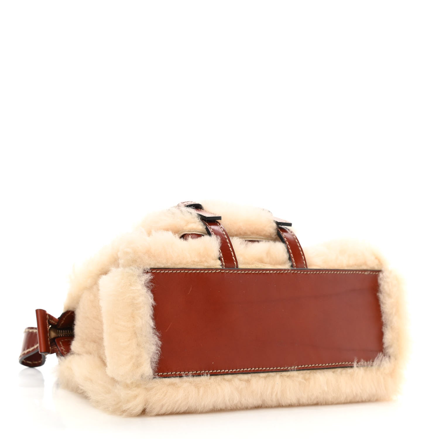 Chloe Shearling Vegetable Tanned Calfskin Mini Edith Sepia Brown 3 of 9