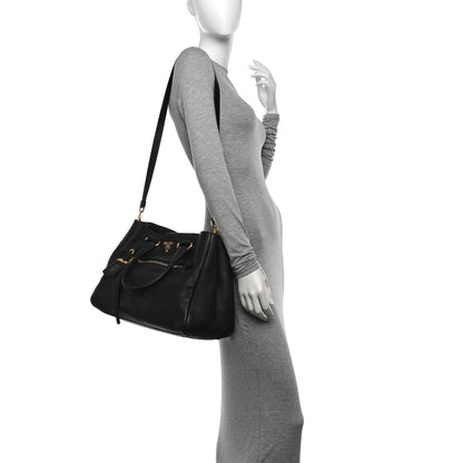 Prada Vitello Daino Shopping Satchel Black 2 of 15