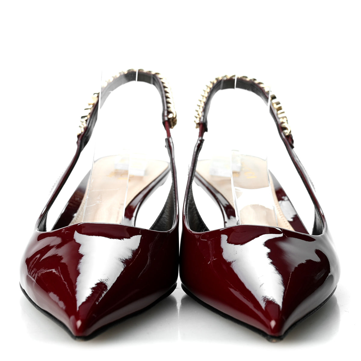 Vernice Crystal Nappa Charlotte Signoria 45mm Slingback Pumps 37 Rosso Ancora
