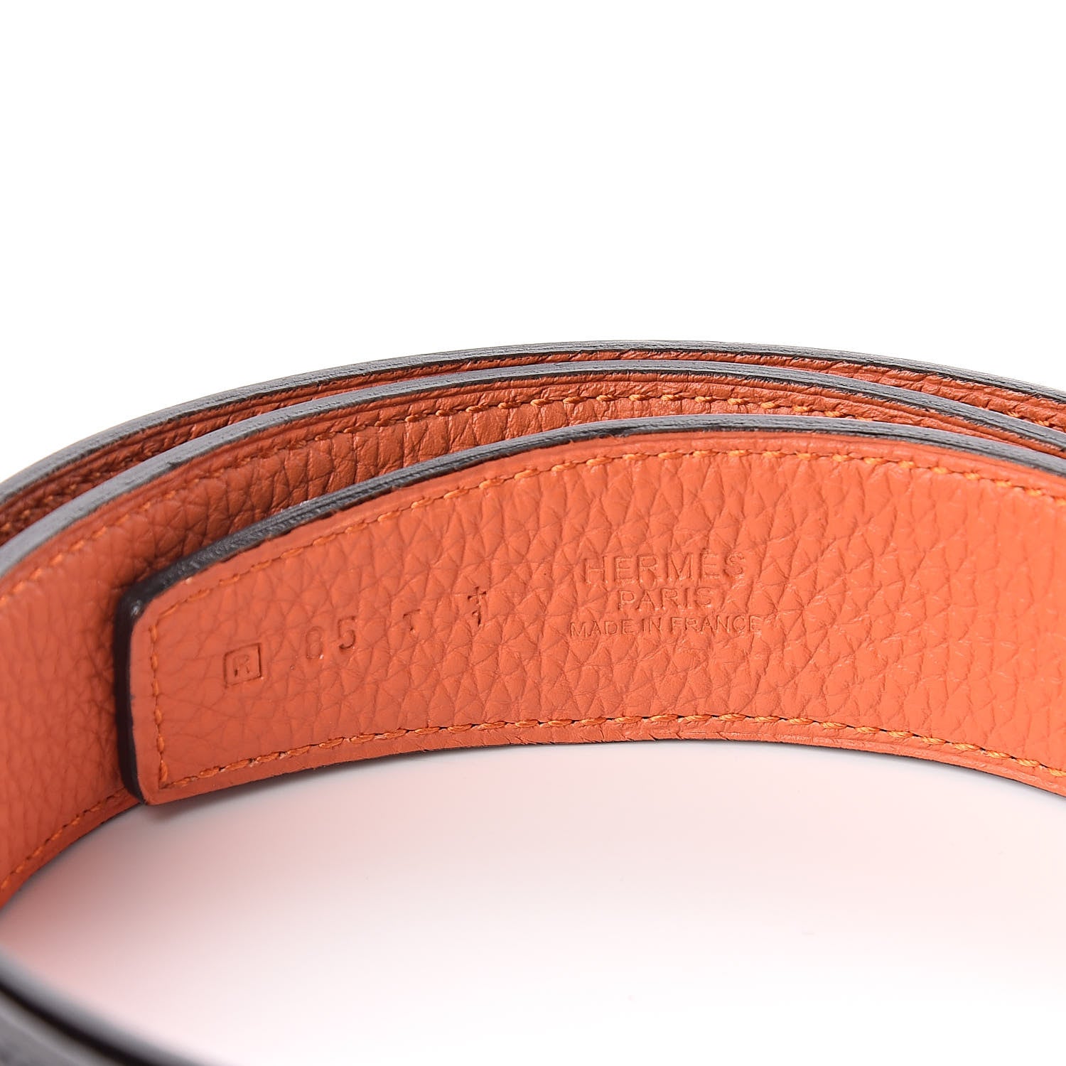 Hermes Swift Togo 32mm Belt Strap 85 Black Orange 5 of 5