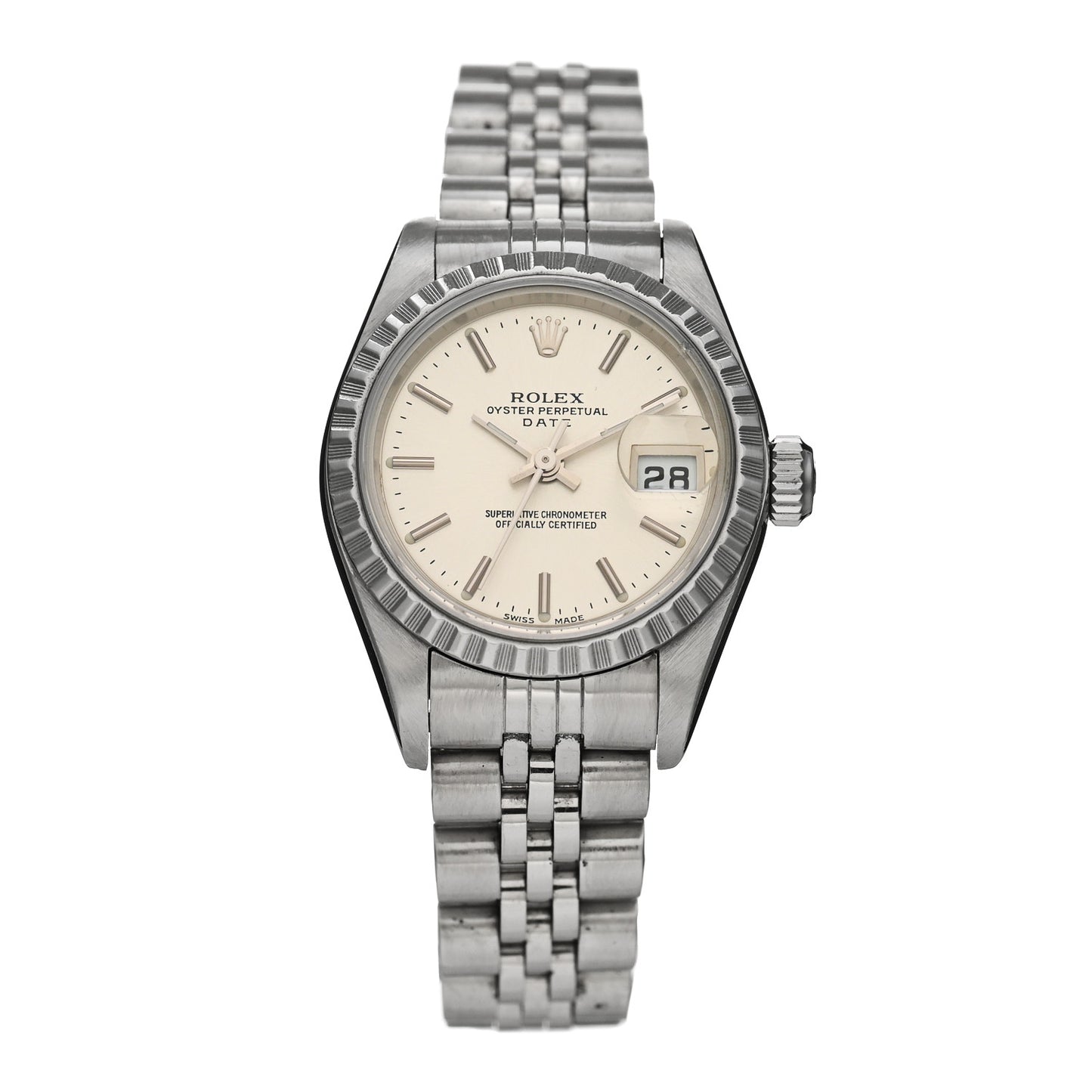Stainless Steel 26mm Oyster Perpetual Date Watch Silver 79240