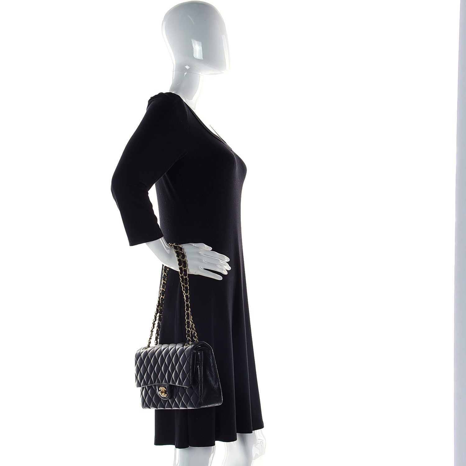 Chanel Lambskin Quilted Medium Double Flap Black 2 of 16