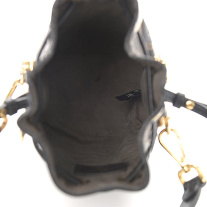 Fendi Vitello Liberty F is Fendi Bi-Color FF 1974 Embossed Mini Mon Tresor Bucket Bag Maya Black 4 of 13