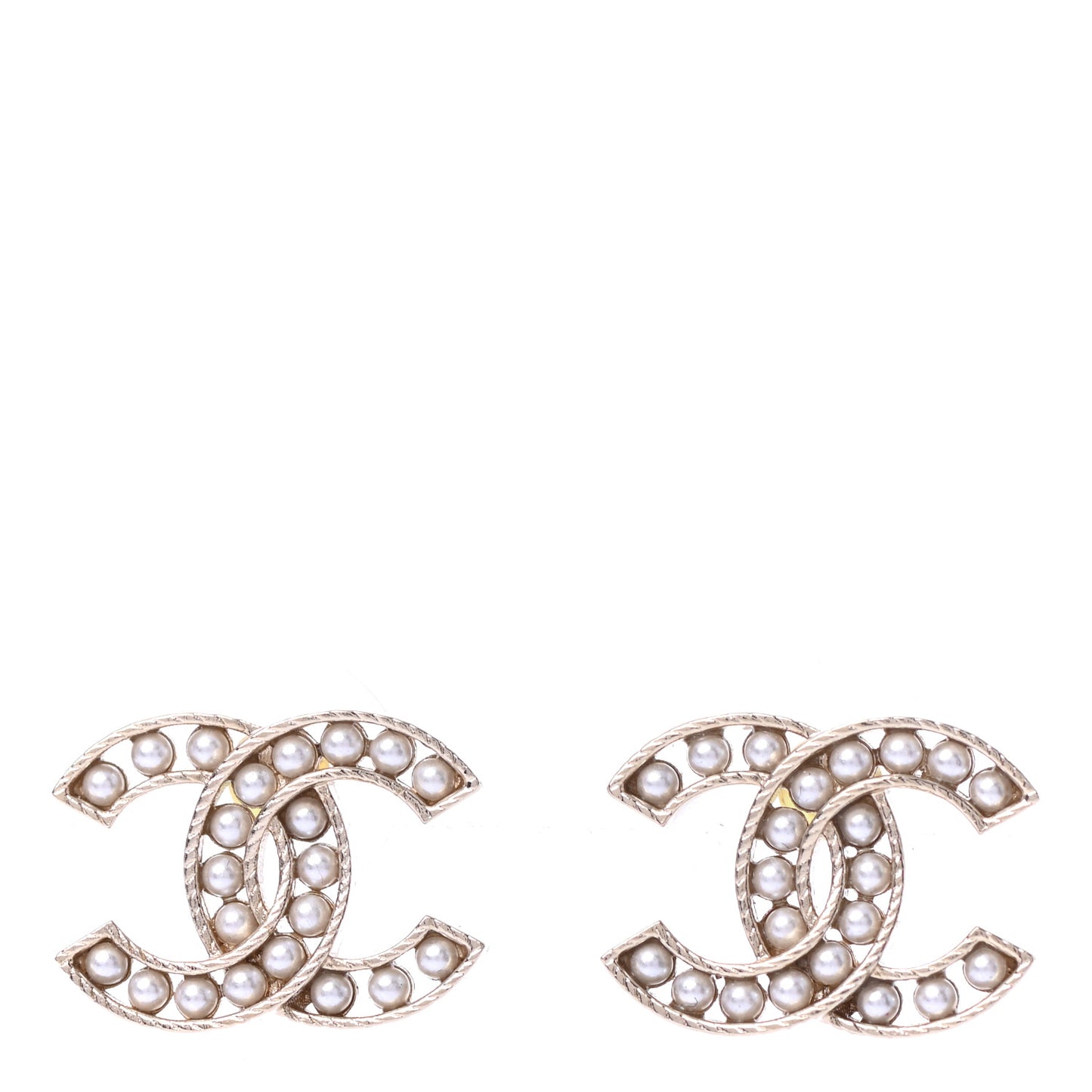 Pearl CC Earrings Gold