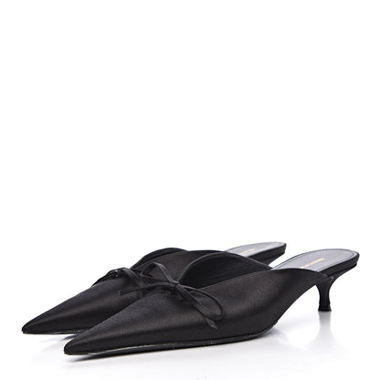 Balenciaga Satin Pointed Toe Knife 40mm Mules 37 Black 3 of 13