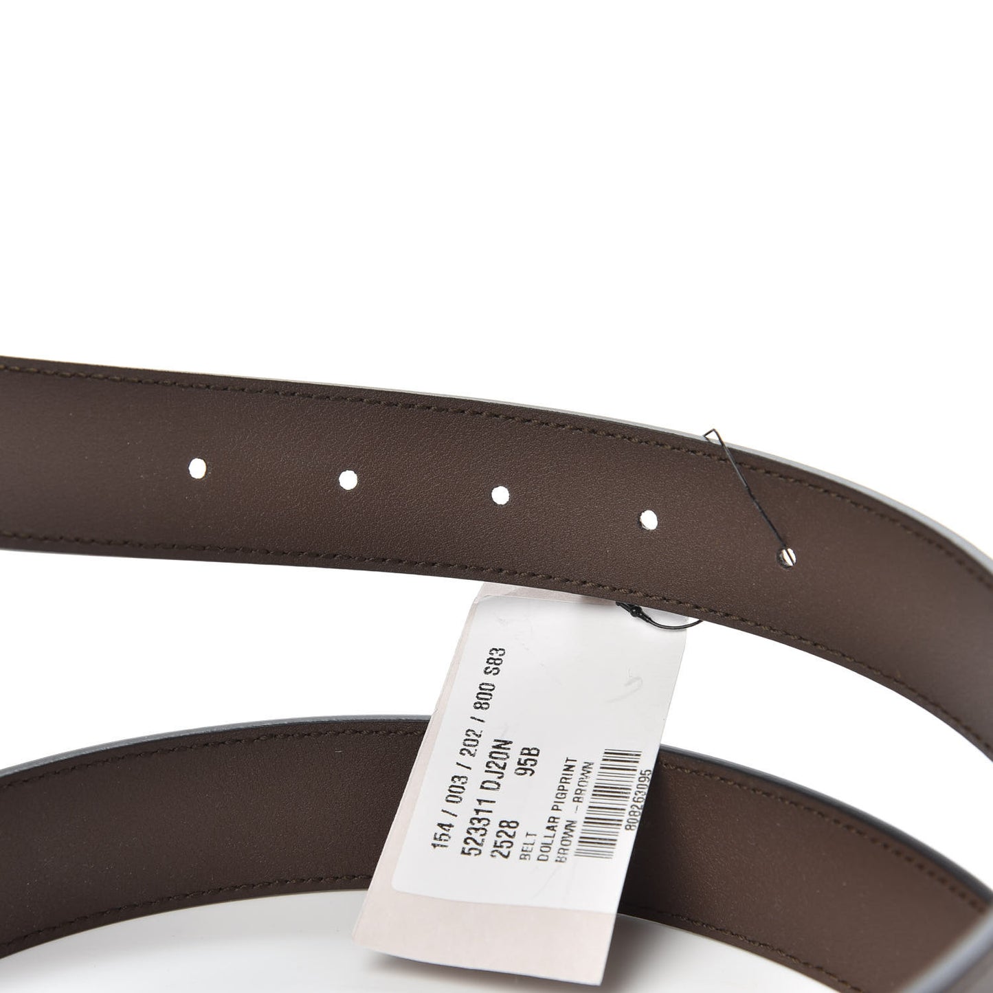 Pebbled Calfskin Logo Belt 95 38 Taupe