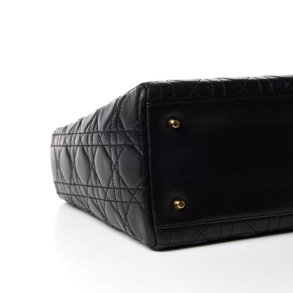 Christian Dior Lambskin Cannage Medium Lady Dior Black 6 of 17