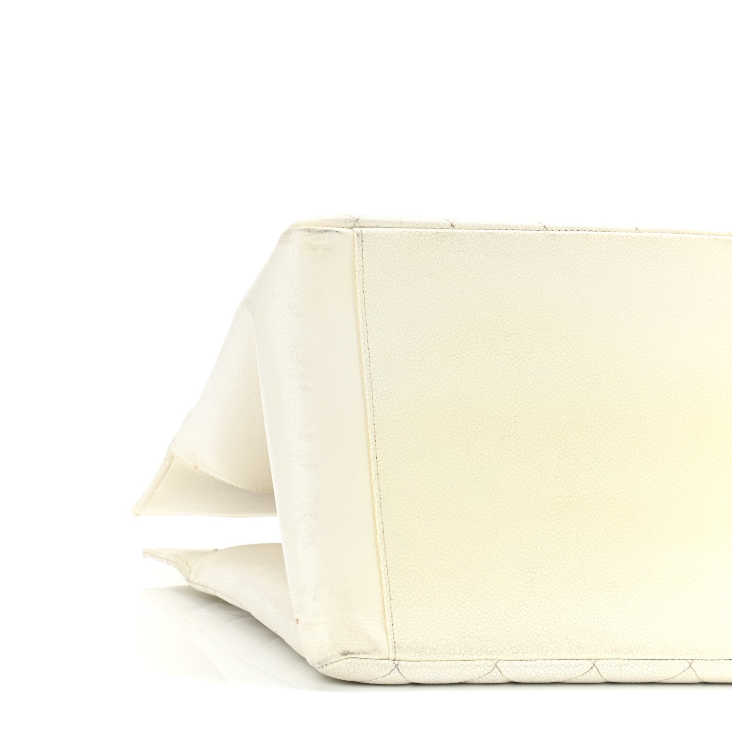 Chanel Caviar Quilted CC Tote White 10 of 17