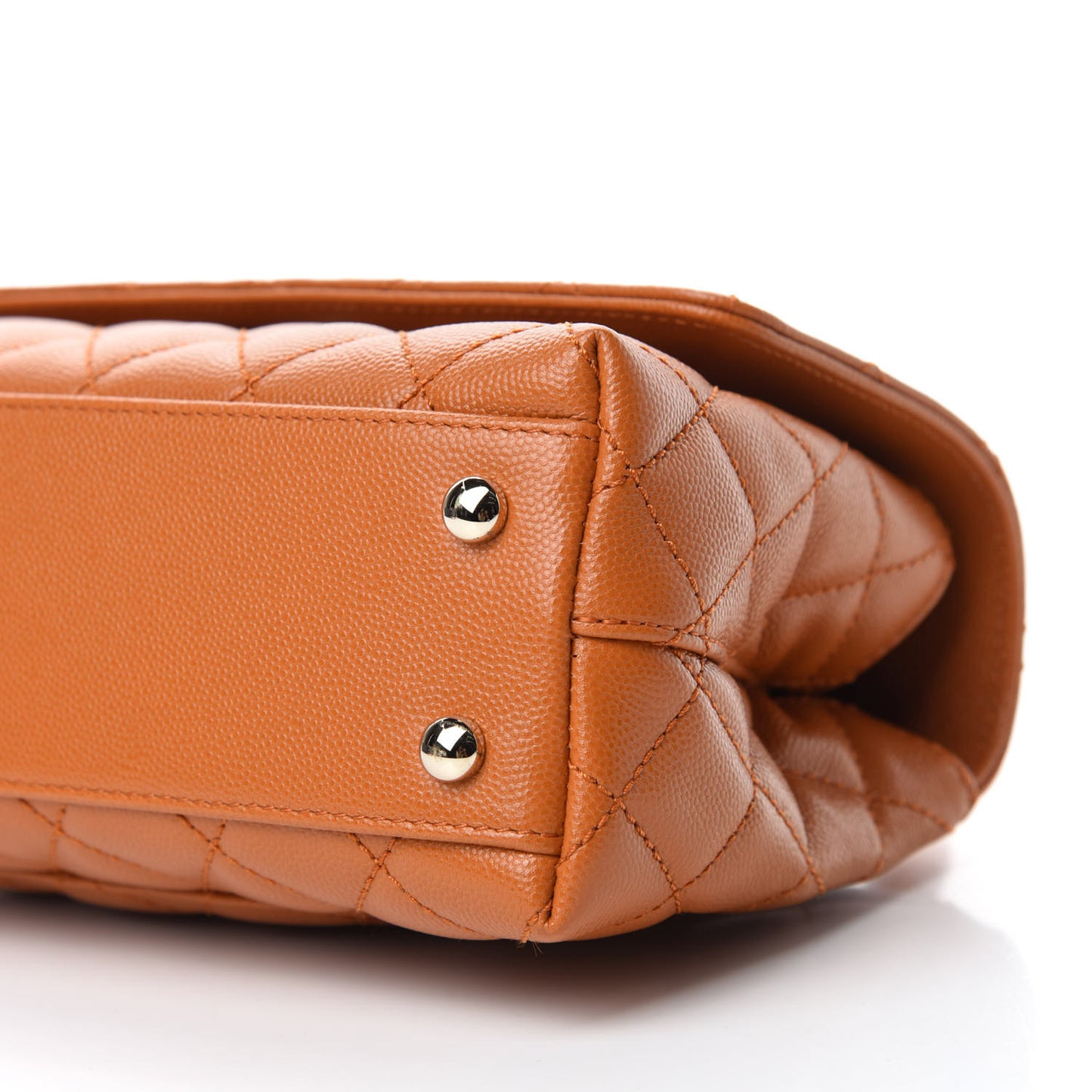 Caviar Quilted Mini Coco Handle Flap Light Brown