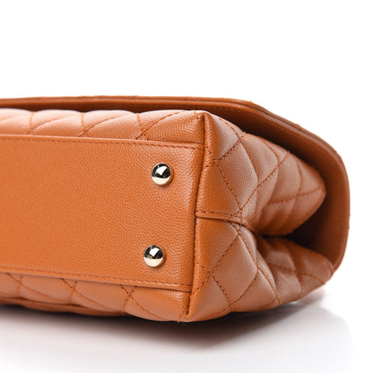 Chanel Caviar Quilted Mini Coco Handle Flap Light Brown 7 of 11