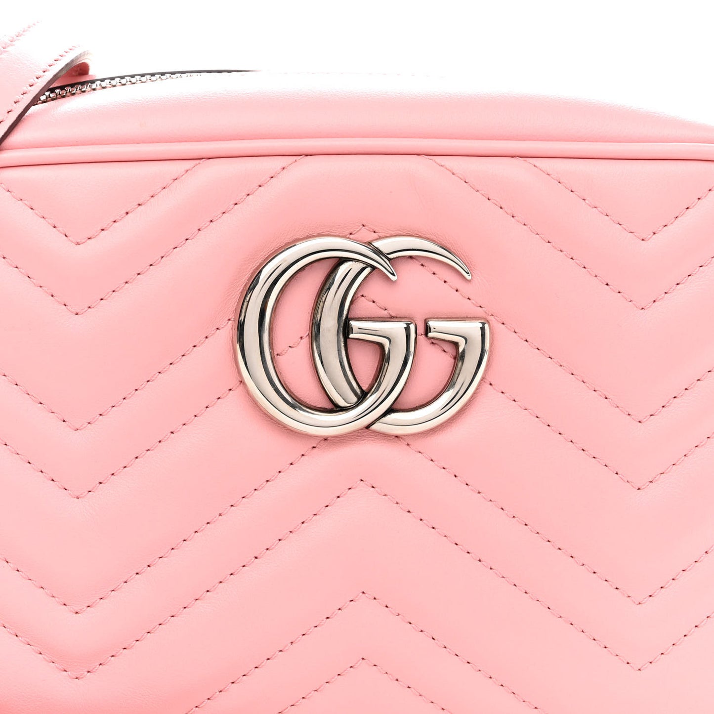 Calfskin Matelasse Small GG Marmont Chain Shoulder Bag Wild Rose