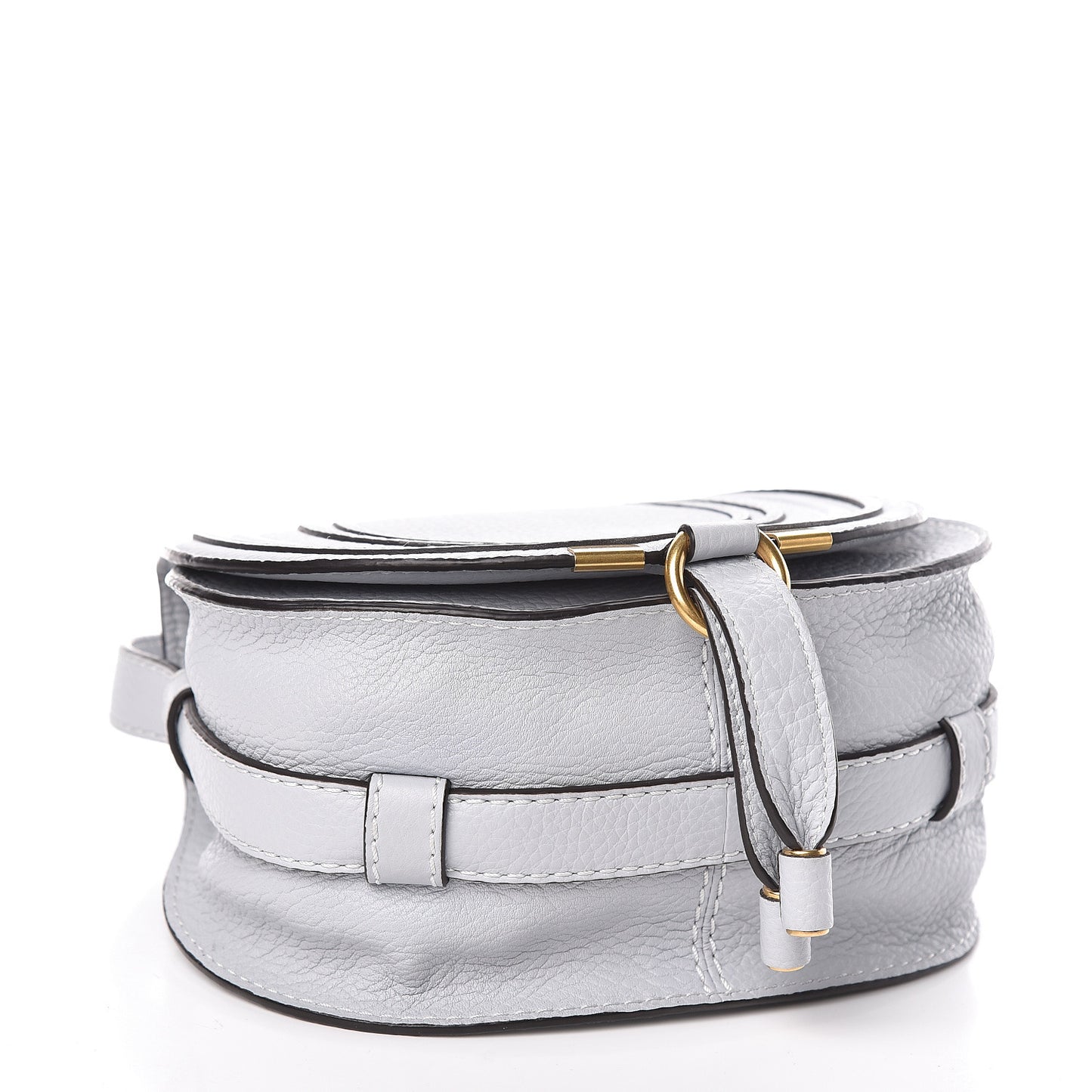 Calfskin Mini Marcie Round Crossbody Bag Airy Grey