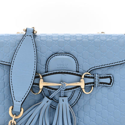 Gucci Soft Microguccissima Mini Emily Chain Shoulder Bag Mineral Blue 9 of 11