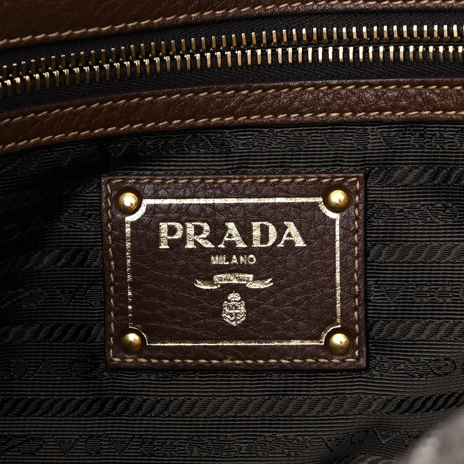 Prada Tessuto Vitello Daino Saffiano Tote Bruciato 6 of 18