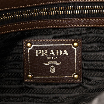 Prada Tessuto Vitello Daino Saffiano Tote Bruciato 6 of 18