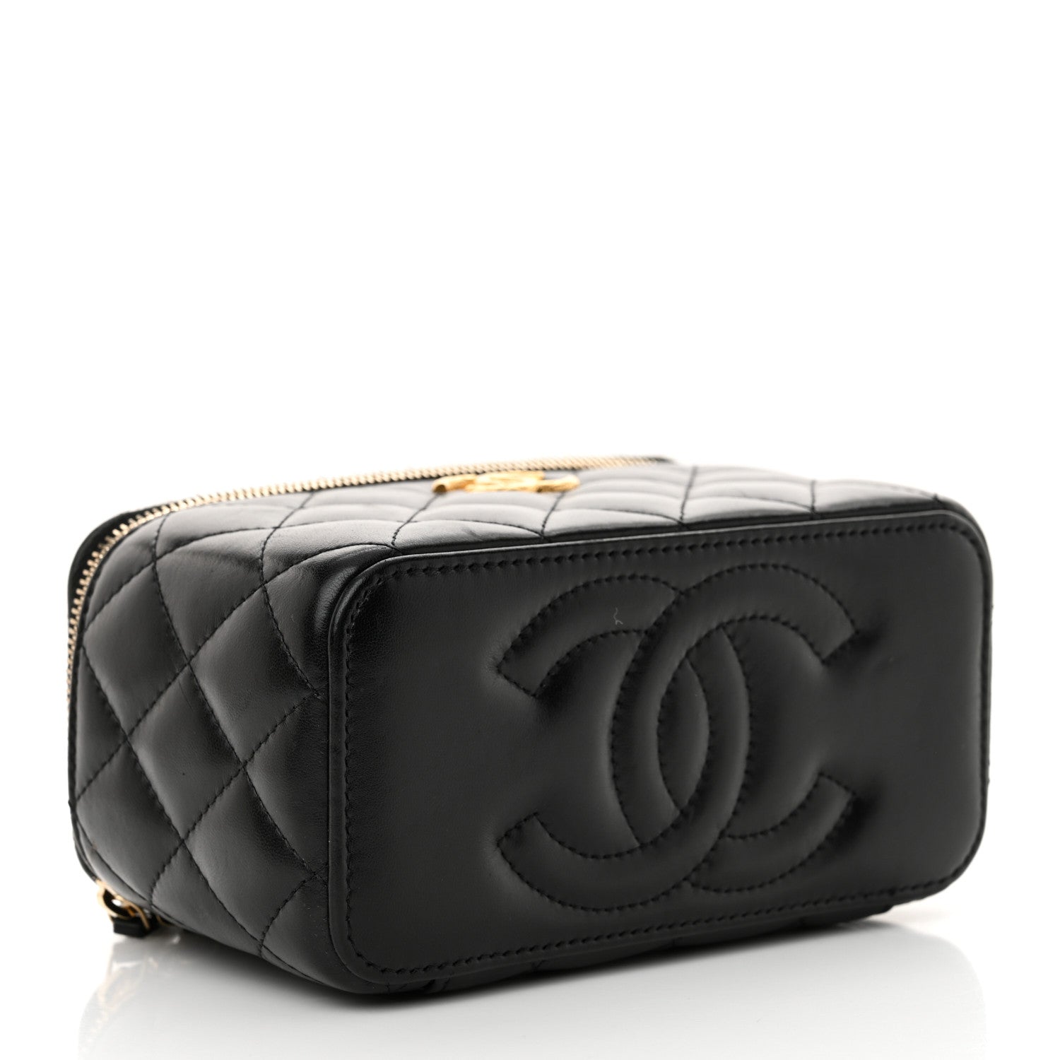 Chanel Lambskin Quilted Small Pillow Crush Vanity Case With Chain Black 4 of 11