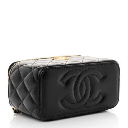 Chanel Lambskin Quilted Small Pillow Crush Vanity Case With Chain Black 4 of 11