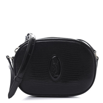 Saint Laurent Calfskin Lizard Embossed Le 61 Camera Bag Black 1 of 9