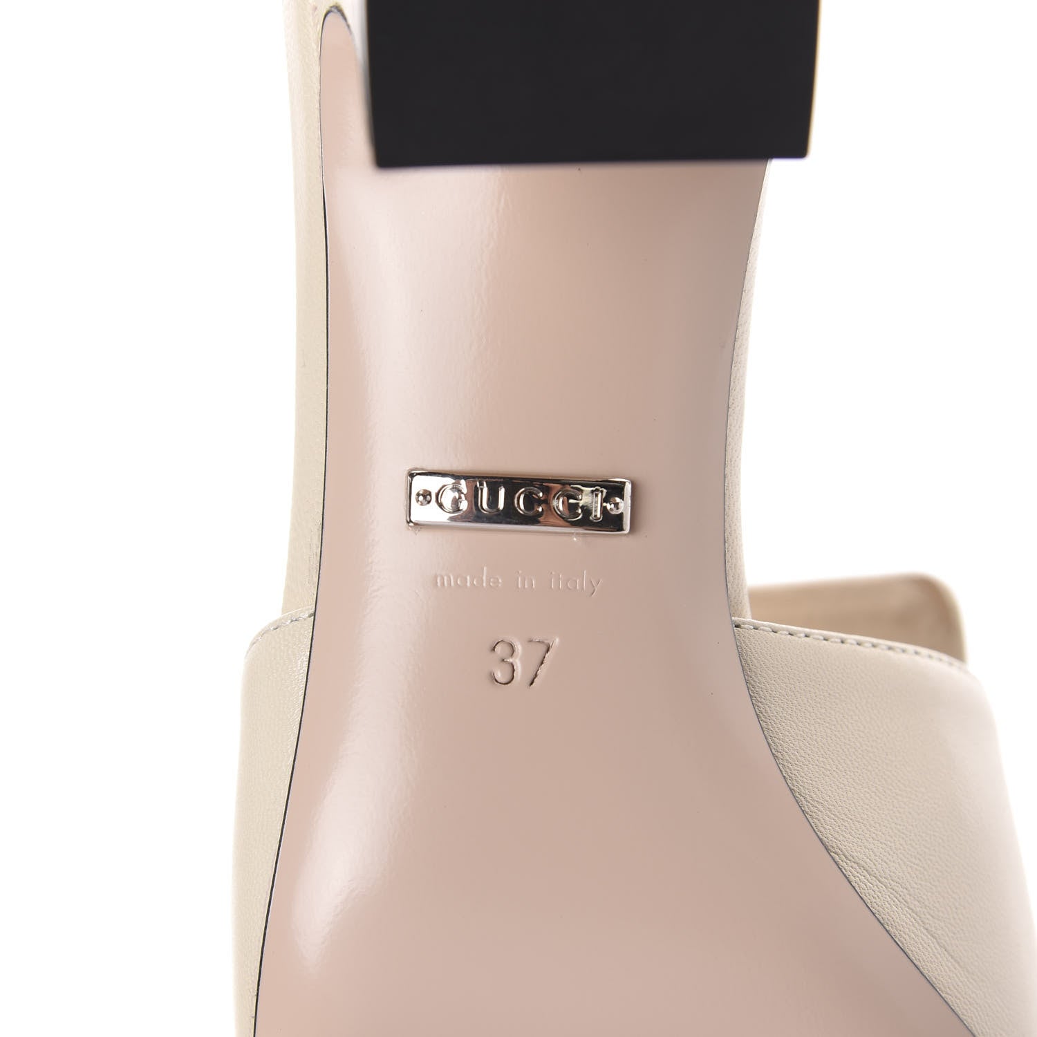 Gucci Malaga Kid Crystal Square G Madelyn Mules 37 Vintage White 6 of 7