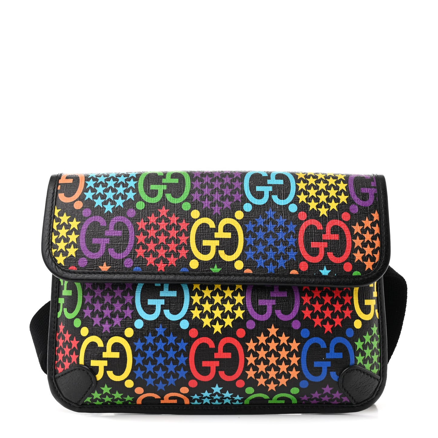 GG Supreme Monogram Psychedelic Slim Belt Bag Black