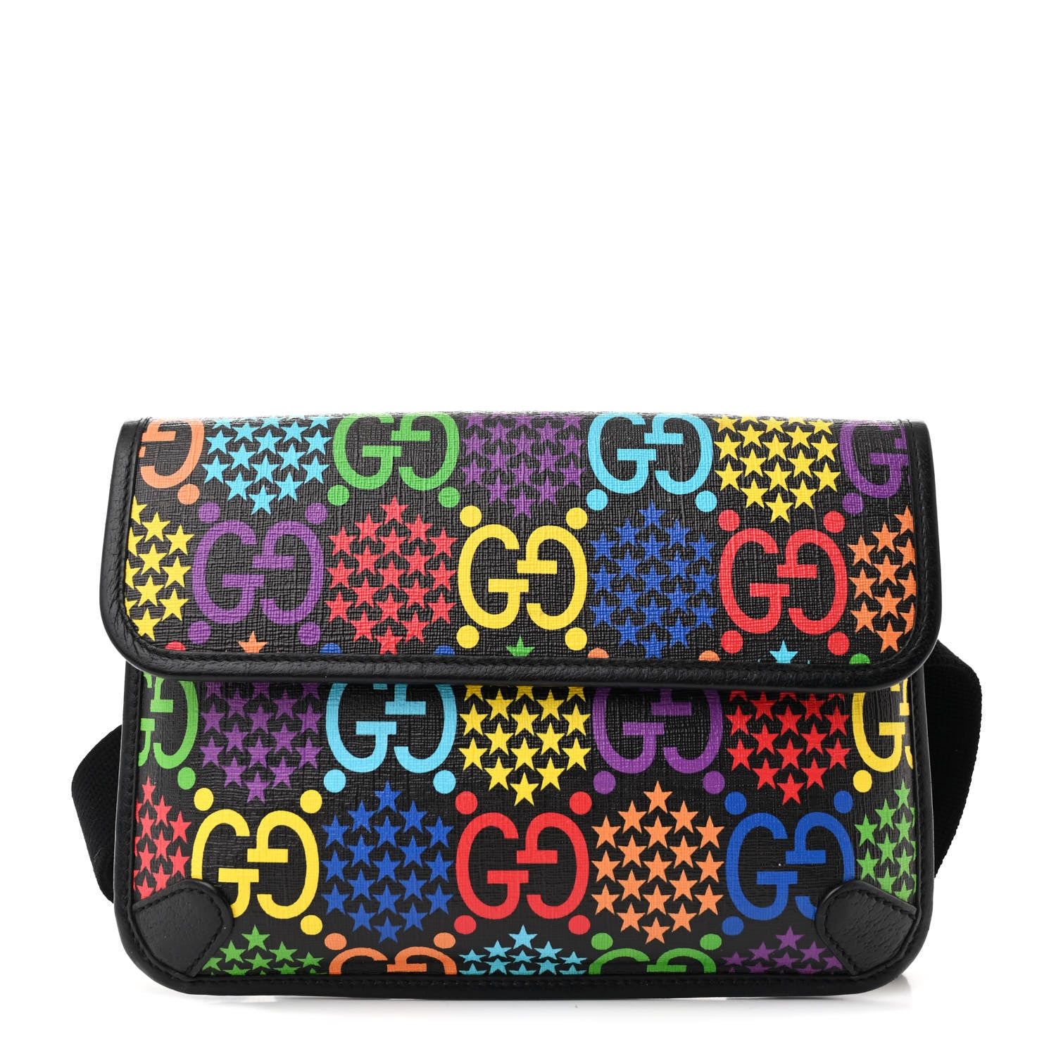 Gucci GG Supreme Monogram Psychedelic Slim Belt Bag Black 1 of 10