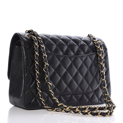 Chanel Caviar Quilted Jumbo Double Flap Black 3 of 11