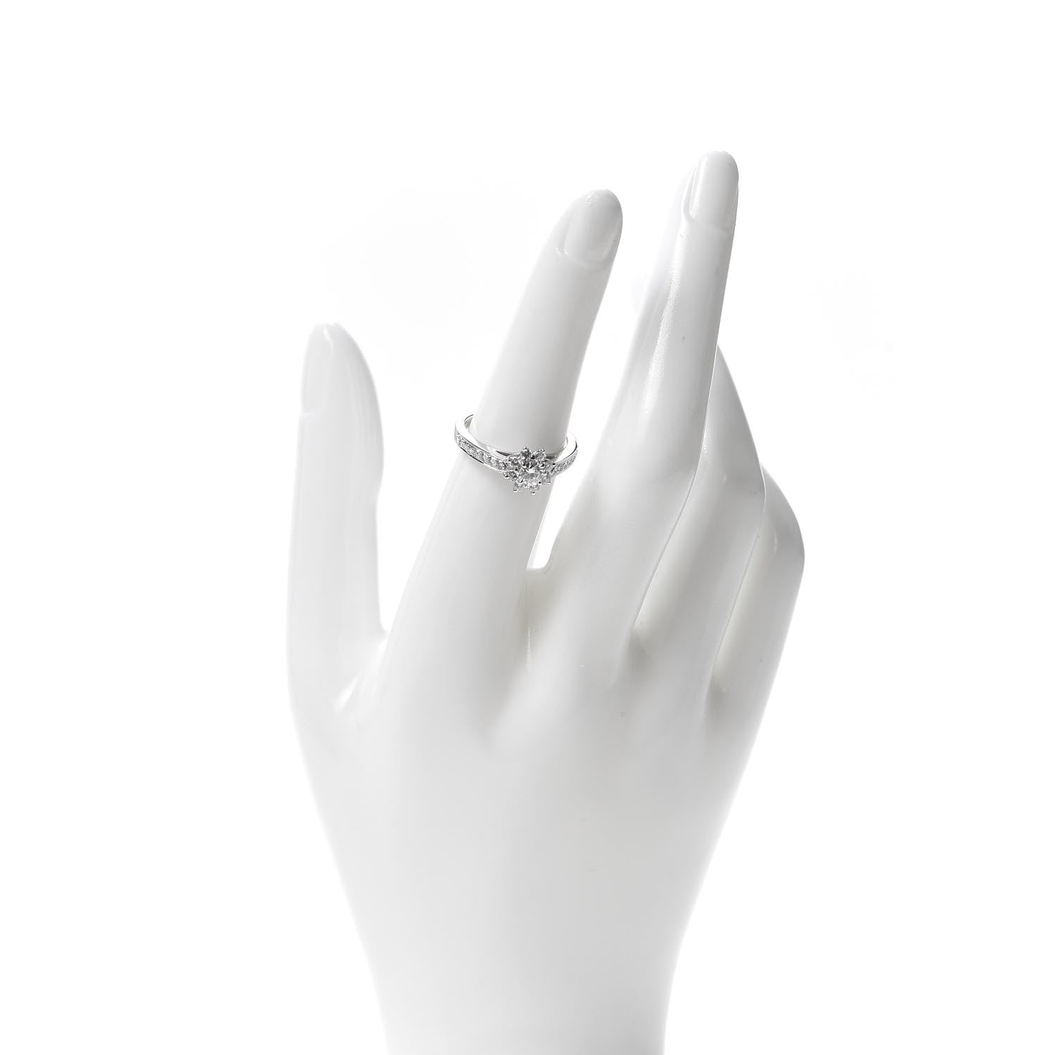 Tiffany Platinum Diamond .64ct Flora Ring 53 6.25 2 of 7