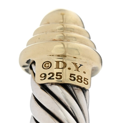 David Yurman Sterling Silver 14K Yellow Gold 5mm Cable Classics Bracelet 3 of 3