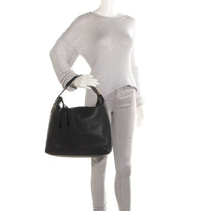 Gucci Leather Medium Twill Hobo Black 2 of 9