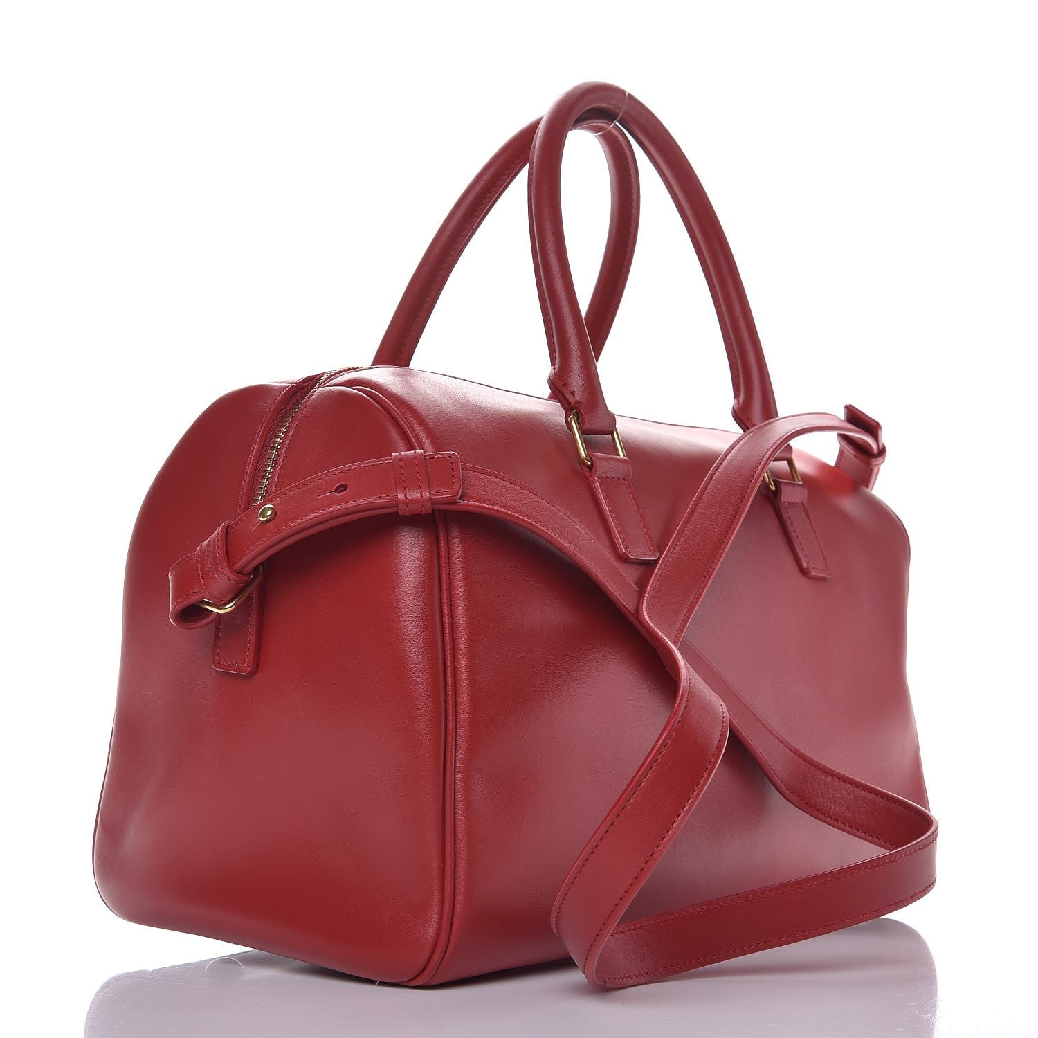 Saint Laurent Calfskin Classic Duffle 6 Red 3 of 11
